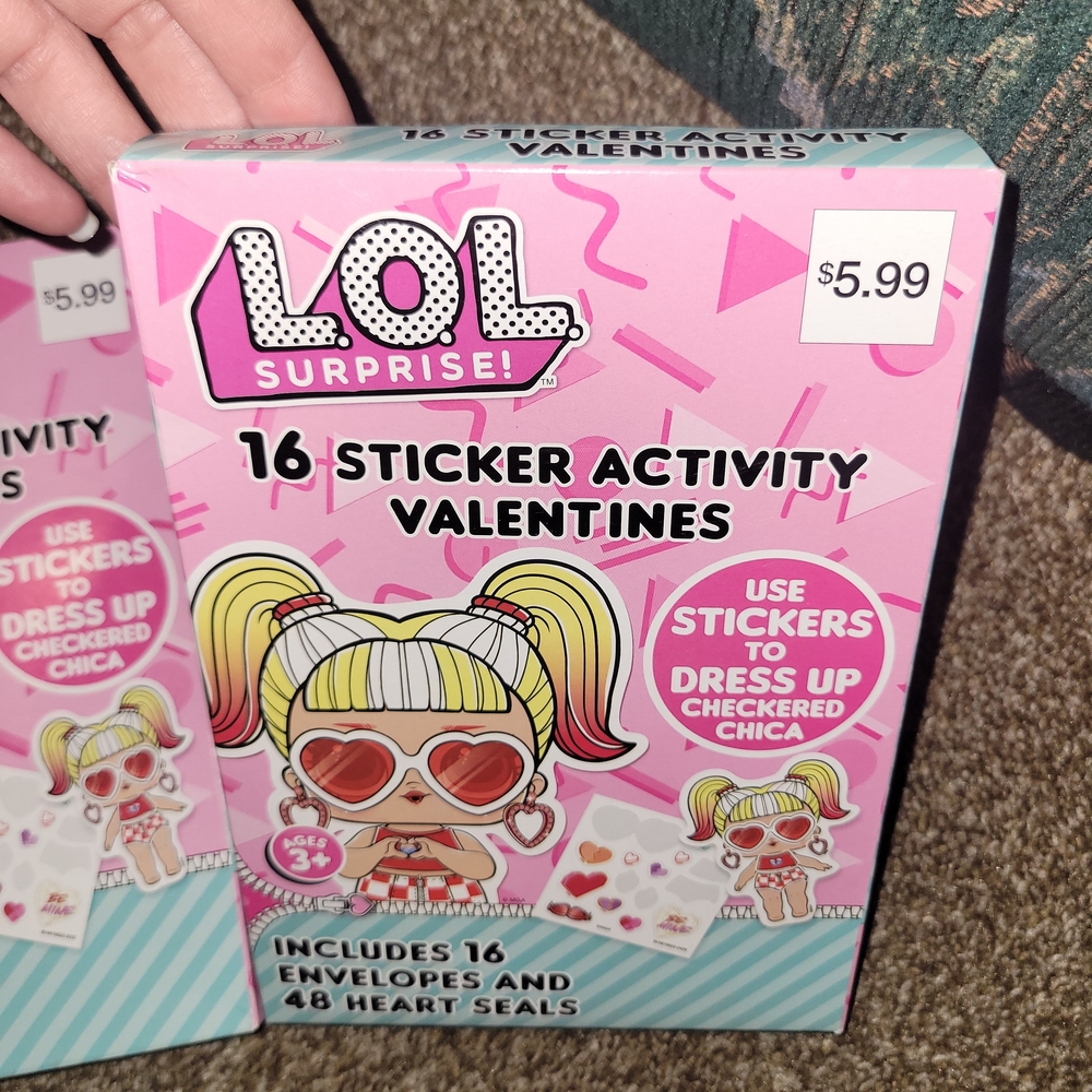 L.O.L. Surprise! Pink Sticker Activity Valentines Set
